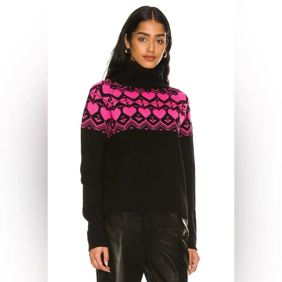 Generation Love Colorado Heart Turtleneck Sweater Pink & Black - Picture 2 of 8